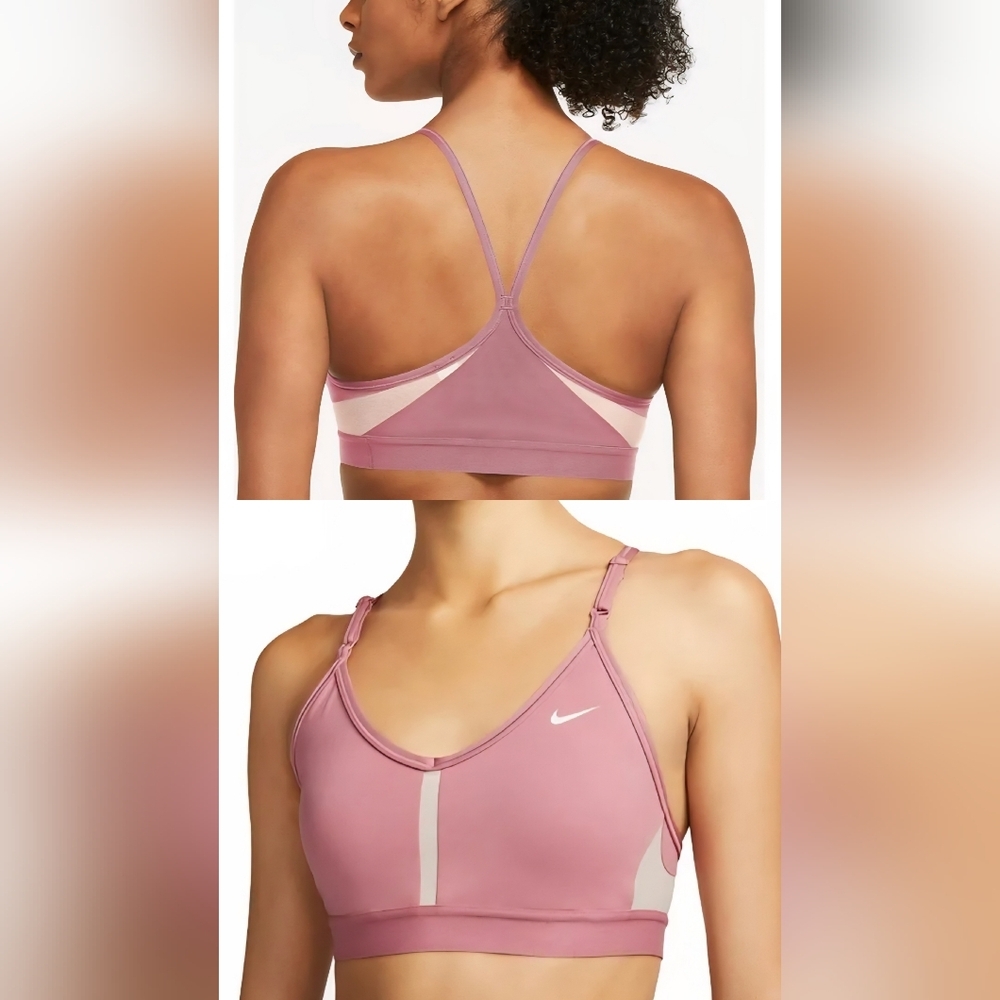 Nike Women's Dri-FIT Indy V-Neck Sports Bra - Desert Berry -‎ XL - NWT